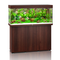 Juwel Rio 240 LED ciemne drewno (2x belka) akwarium z szafką