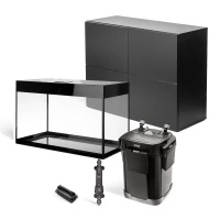 AQUAEL ZESTAW AKWARIOWY GLOSSY ST 100 D&N CZARNY Z SZAFKĄ PREMIUM I WYPOSAŻENIEM