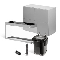 AQUAEL ZESTAW AKWARIOWY GLOSSY ST 100 D&N SZARY Z SZAFKĄ PREMIUM I WYPOSAŻENIEM