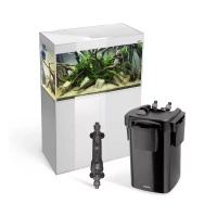 AKWARIUM AQUAEL GLOSSY ST 100 D&N BIAŁY Z SZAFKĄ, GRZAŁKĄ I FILTREM