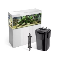 AKWARIUM AQUAEL GLOSSY ST 120 D&N BIAŁY Z SZAFKĄ, GRZAŁKĄ I FILTREM